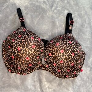 Victoria’s Secret Leopard Print Push Up Bra with Pink Accents 36DD